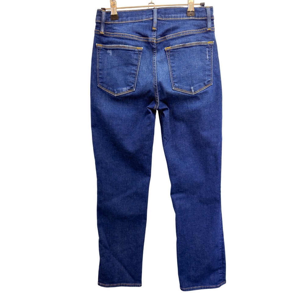 Frame Le High Straight Jeans Women 25 Blue Excellent Split Hem Helms LHSTTS394 - Picture 4 of 14